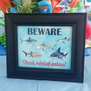 Shark Party "Beware Shark Infested Waters" Sign