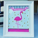 Pink Flamingo Party "Let's Flamingle" 8x10 Sign 