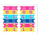Splash Pool Party Straw Flags