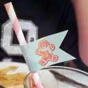 Gingerbread House Decorating Party Straw Flags