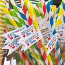 Country Fair Party Straw Flags - Country at Heart Collection