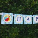 Boy's Swim Party "Happy Birthday" Banner 