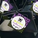Halloween Chandelier Purple Lime  Favor Tags