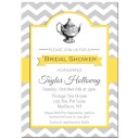 Tea Party Invitation - Gray Chevron