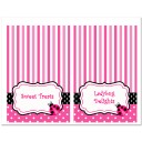 Pink Ladybug Party Tent Style Food and Drink Labels - Pink Ladybug Collection