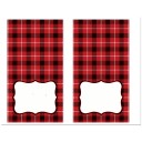 Christmas Plaid Tent Style Food Labels