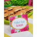 Luau Pink Hibiscus Food Labels - Watercolor luau