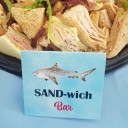 Shark Party Tent Style Food and Drink Labels