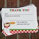Pizza Birthday Party Thank You Notes