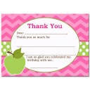 Green Apple Pink Chevron Thank You Notes 