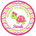 Girl Turtle Personalized Centerpiece Toppers 