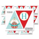 Hot Air Balloon "Happy Birthday"  Banner - Vintage Style Hot Air Balloon Collection