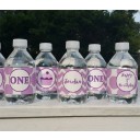 Purple Chevron Dots Personalized Water Bottle Labels 