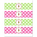 Ice Cream Dot Personalized Water Bottle Labels