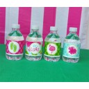 Luau Pink Hibiscus Water Bottle Labels- Watercolor Luau