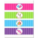 Ice Cream Candy Party Water Bottle Labels 