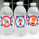 Circus Carnival Water Bottle Labels