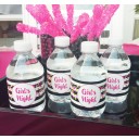 "Girl's Night" Water Bottle Labels 
