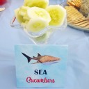 Shark Party Tent Style Food and Drink Labels