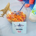 Shark Party Tent Style Food and Drink Labels