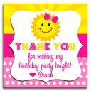 Sunshine Birthday Party  Favor Tag